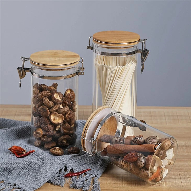 Glass Jars With Bamboo Lids, Glass Food Jars With Lock Lids